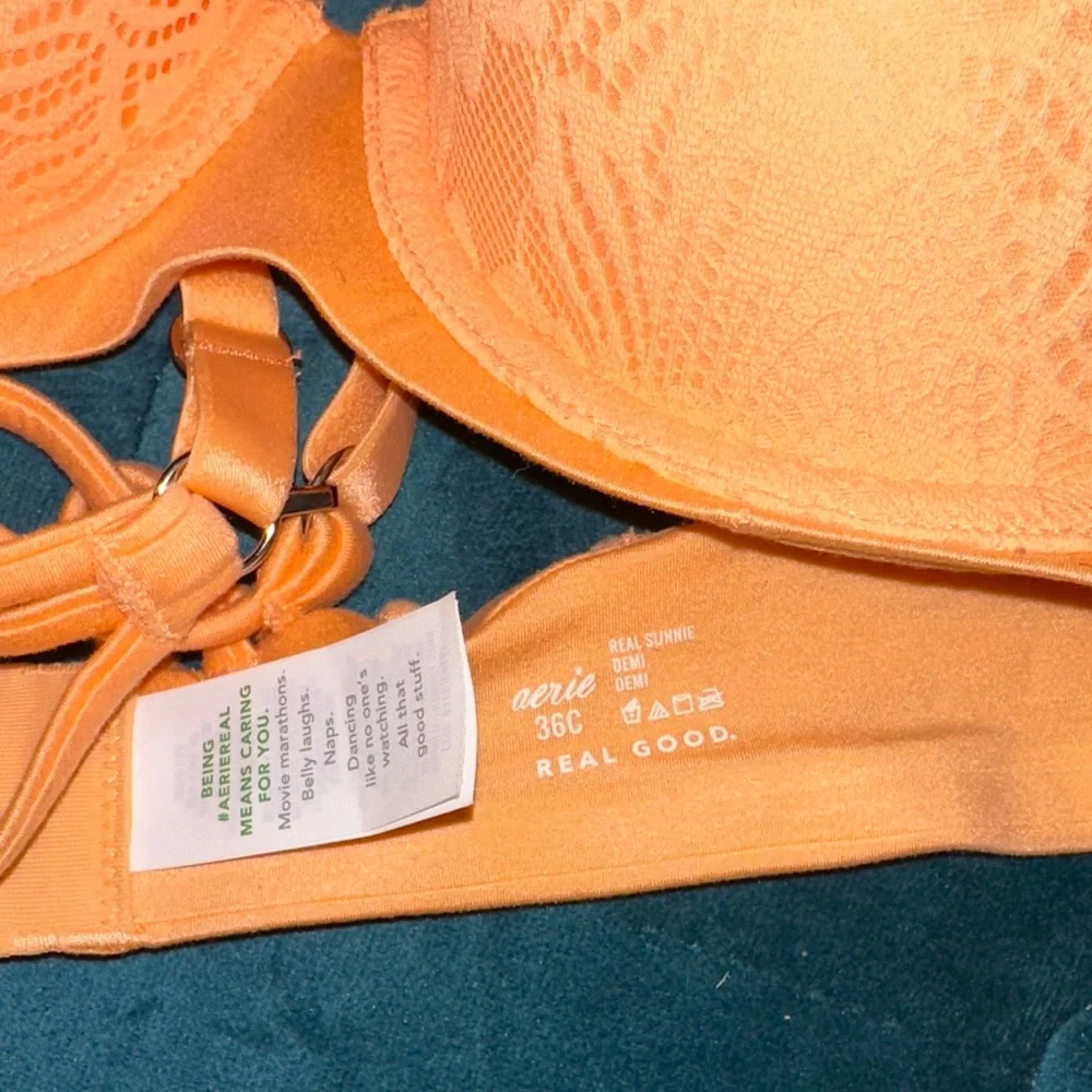 Aerie Vibrant Orange Floral Bra - Picture 5 of 5